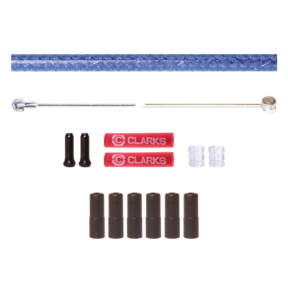 image 1 of Clarks Stainless Steel Road/MTB Front And Rear Brake Cable Kit Braided