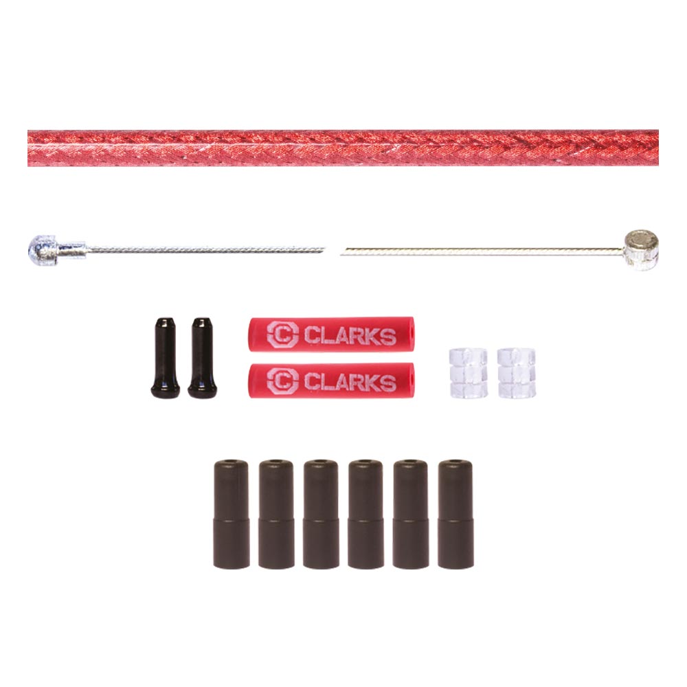 image 1 of Clarks Stainless Steel Road/MTB Front And Rear Brake Cable Kit Braided
