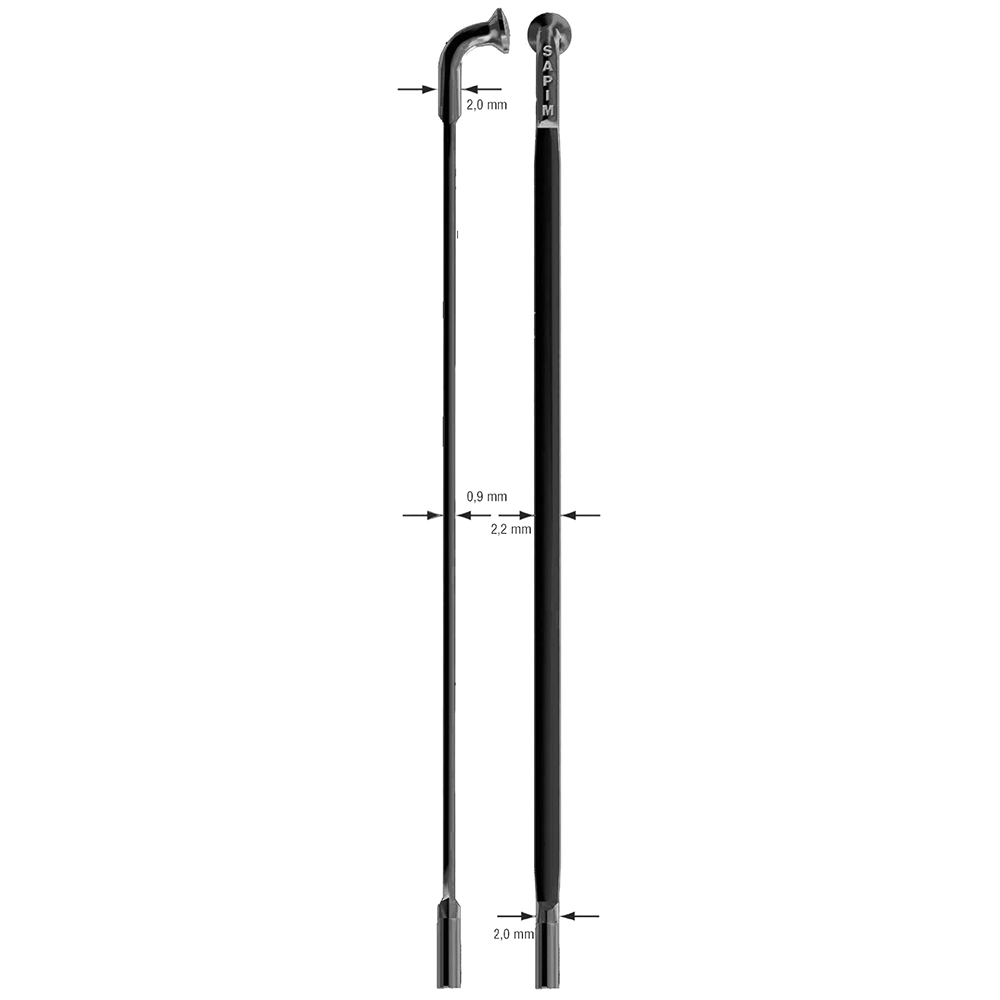 image 1 of Sapim CX-Ray Black J-Bend Uncut Spokes (500)