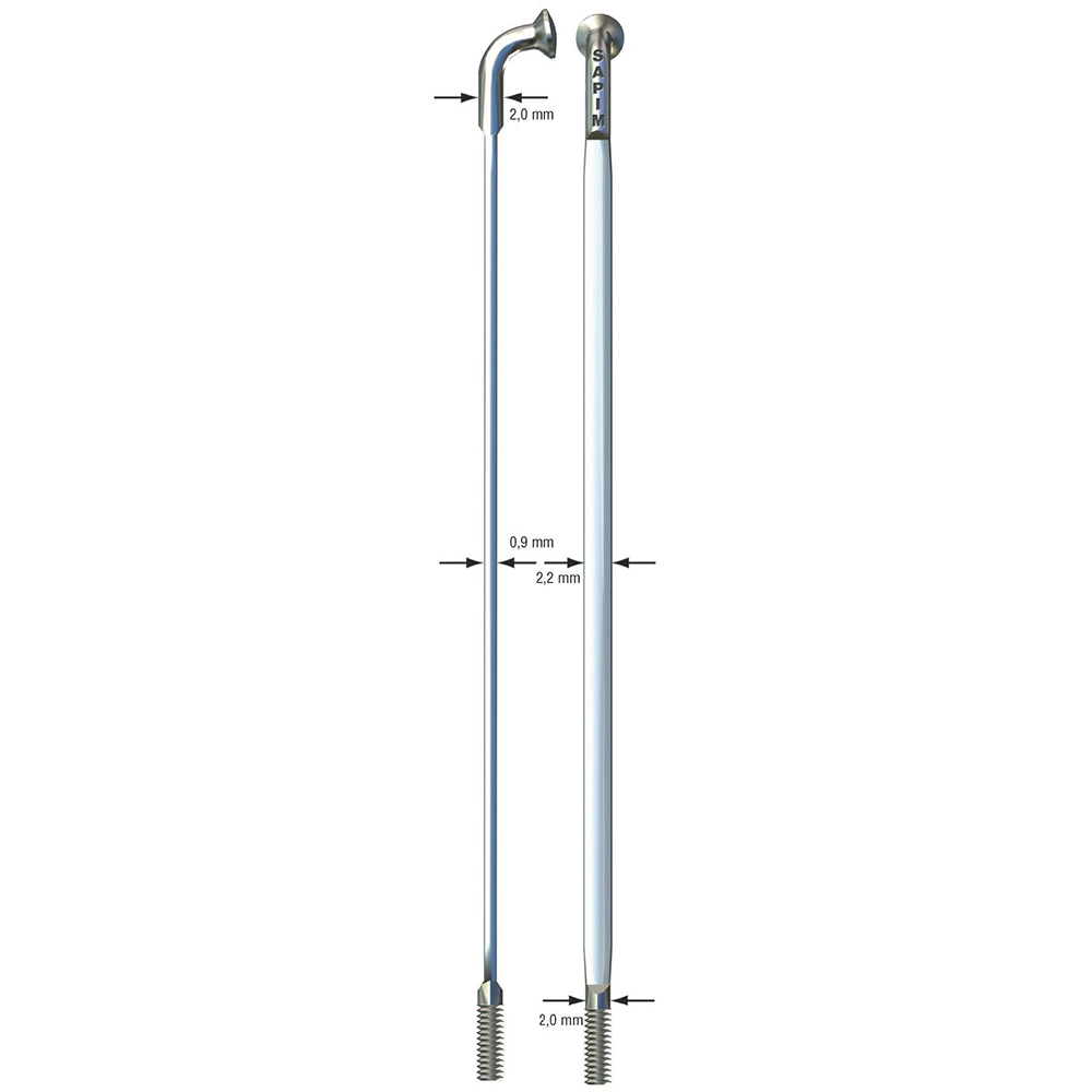image 1 of Sapim CX-Ray Silver J-Bend Uncut Spokes (500)