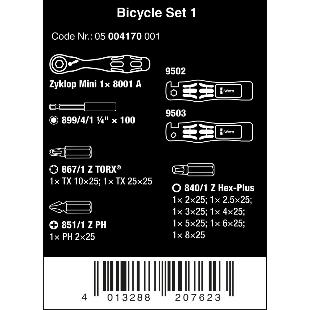 image 5 of Wera Tools Bicycle Set 1 Zyklop Ratchet Screwdriver Set 14pcs