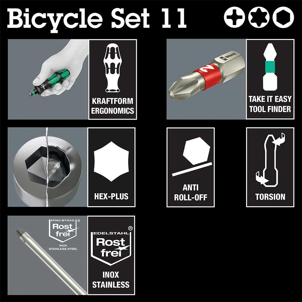 image 5 of Wera Tools Bicycle Set 11 Kraftform Kompakt Stubby Screwdriver Set 7pcs