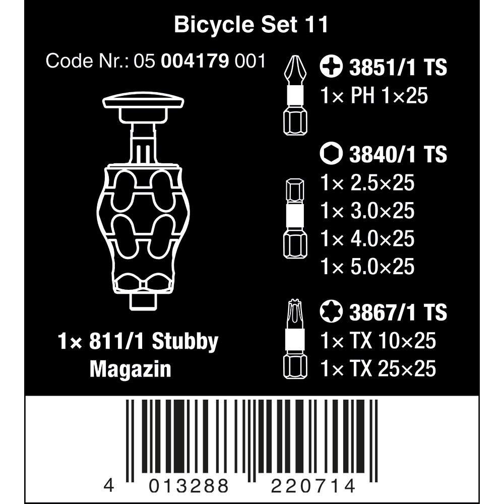 image 6 of Wera Tools Bicycle Set 11 Kraftform Kompakt Stubby Screwdriver Set 7pcs