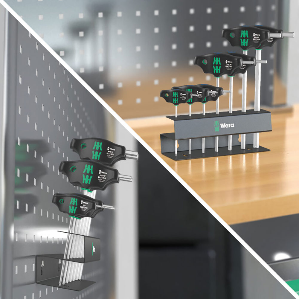 image 3 of Wera Tools 454/7 HF Set 2 T-Handle Hex Screwdriver With Metal Rack