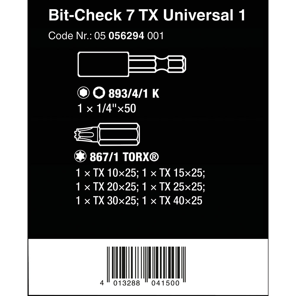 image 4 of Wera Tools Bit-Check 7 TX Universal 1