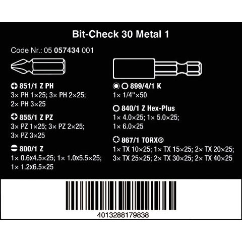 image 4 of Wera Tools Bit-Check 30 Metal 1