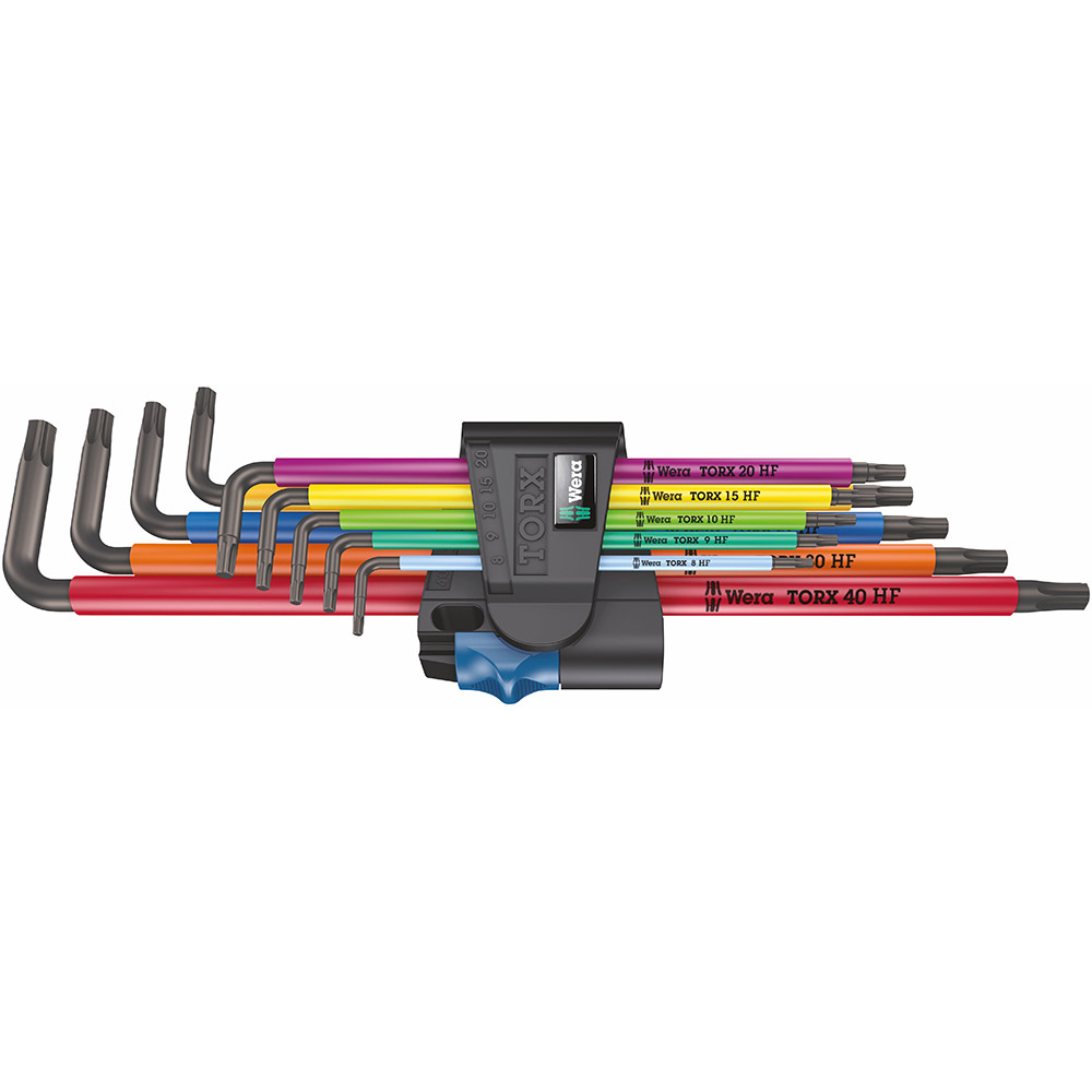image 1 of Wera Tools 967/9 TX XL Multicolour HF 1 Long L-key Set With Holding Function