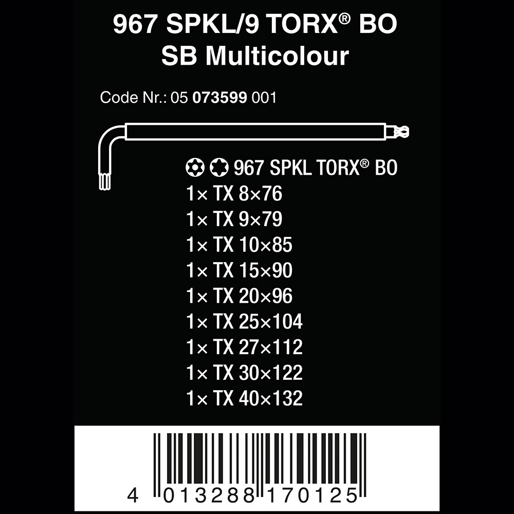 image 5 of Wera Tools 967 SPKL/9 SB Torx BO Multi BlackLaser L-Keys