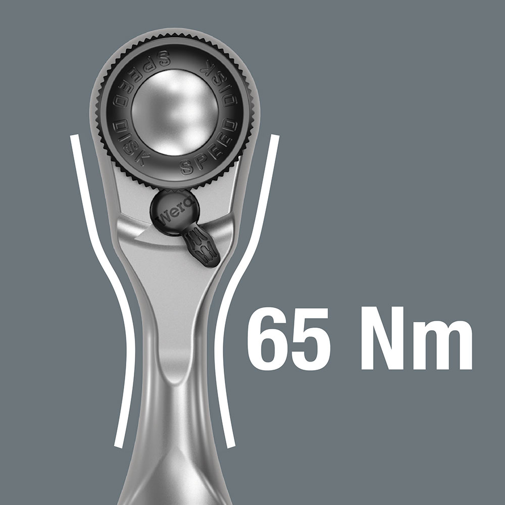 image 4 of Wera Tools 8008 A Zyklop Mini 3 Ratchet With 1/4 Drive