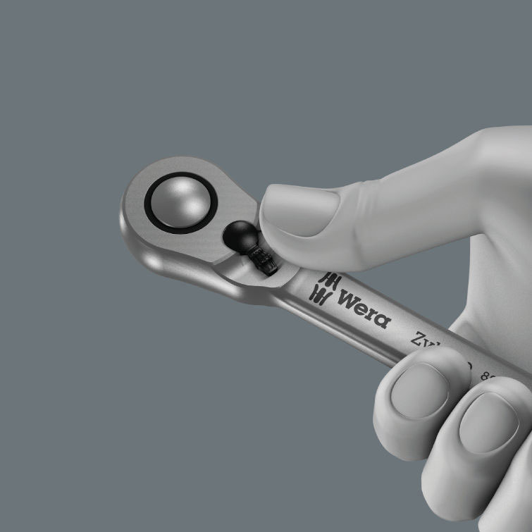 image 3 of Wera Tools 8004 A Zyklop Metal Ratchet with switch lever and 1/4 drive
