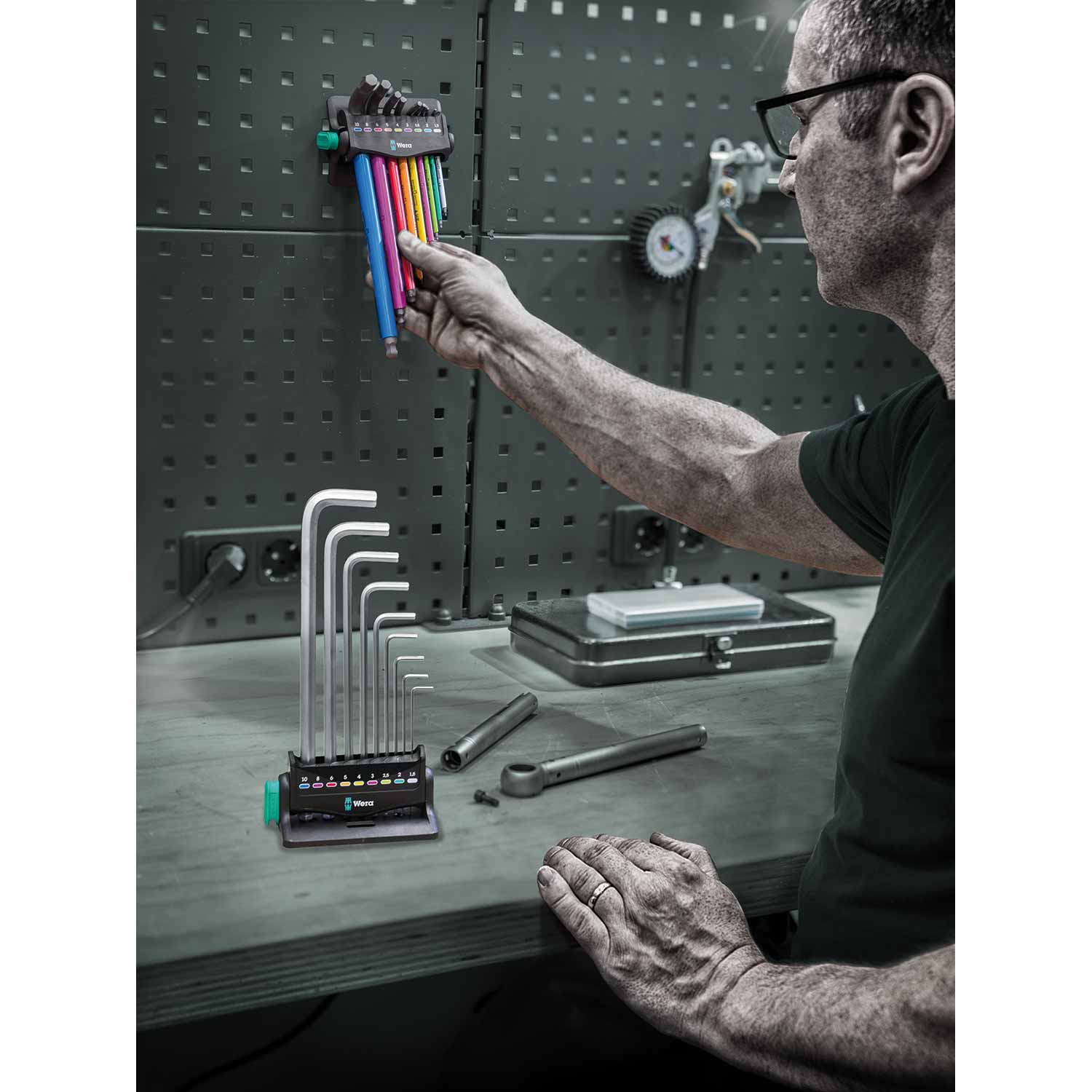 image 3 of Wera Tools 950/9 SPKL Hex-Plus 3 Workshop Rack 9pc